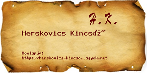 Herskovics Kincső névjegykártya