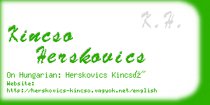 kincso herskovics business card